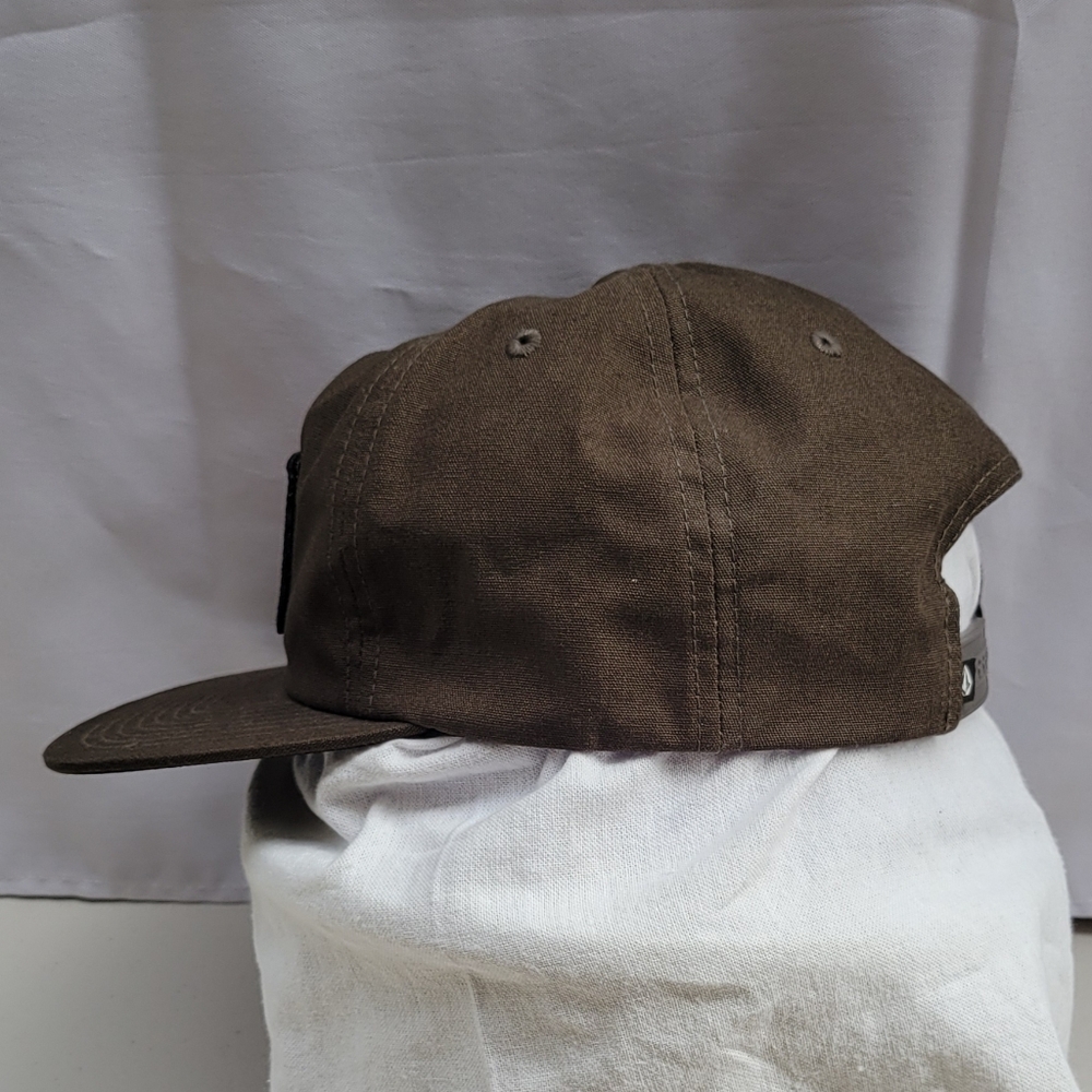 Volcom Stone Brown Trucker Hat Orange Patch Logo Snapback Cap OS Adjustable - Picture 4 of 8